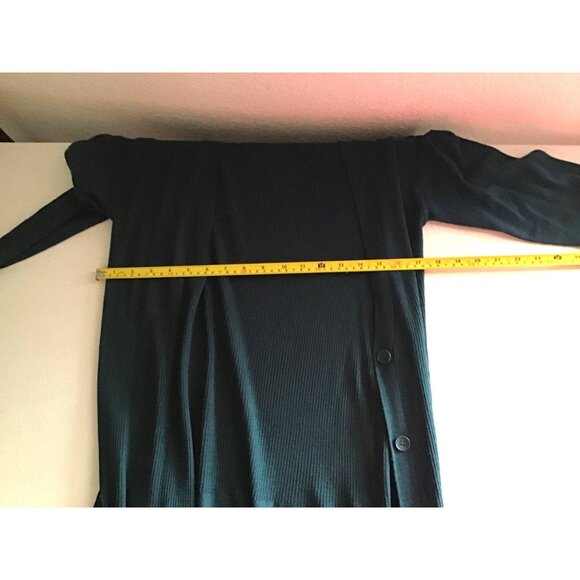 HALOGEN- WOMENS GREEN OPEN FRONT SIDE POCKETS CARDIGAN SIZE SMALL - Picture 5 of 7